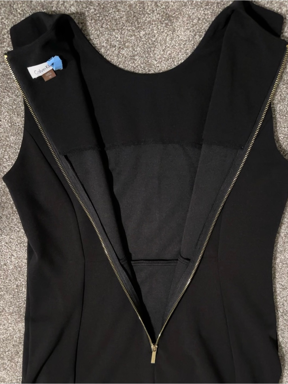 Calvin Klein Black Scuba Crepe Sheath Dress, Size 12 - Picture 6 of 10